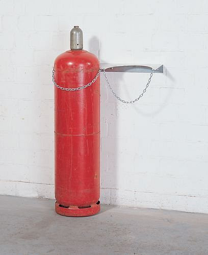 Support mural pour bouteille de gaz DENIOS WH 320-S, acier galvanisé, pour 2 bouteilles (Ø 320 mm), 136-486