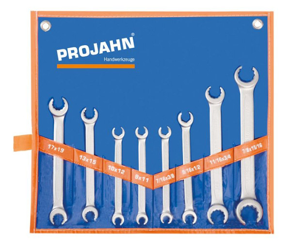 Jeu de clés polygonales doubles ouvertes Projahn 8 pièces, 2218