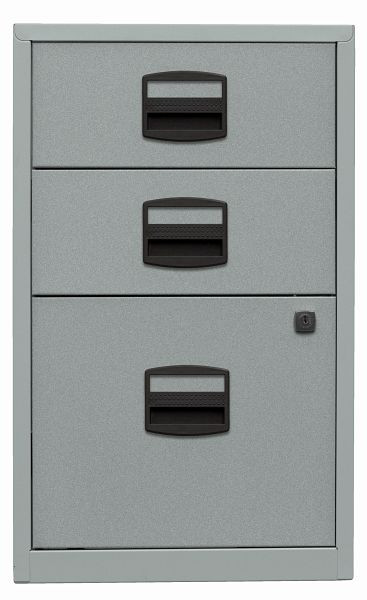 Armoire d'appoint Bisley PFA, 2 tiroirs universels, 1 tiroir HR, argent, PFA3355