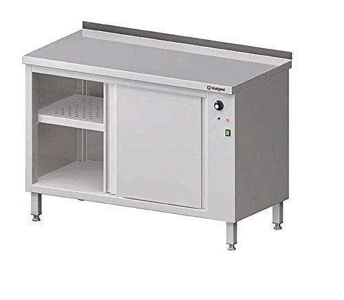 Armoire chauffante Stalgast avec portes coulissantes 1300x700x850 mm avec dosseret, VWS13700A
