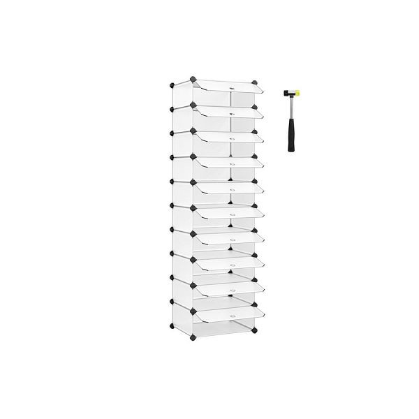 SONGMICS Étagère à chaussures haute plastique blanc, LPC10W