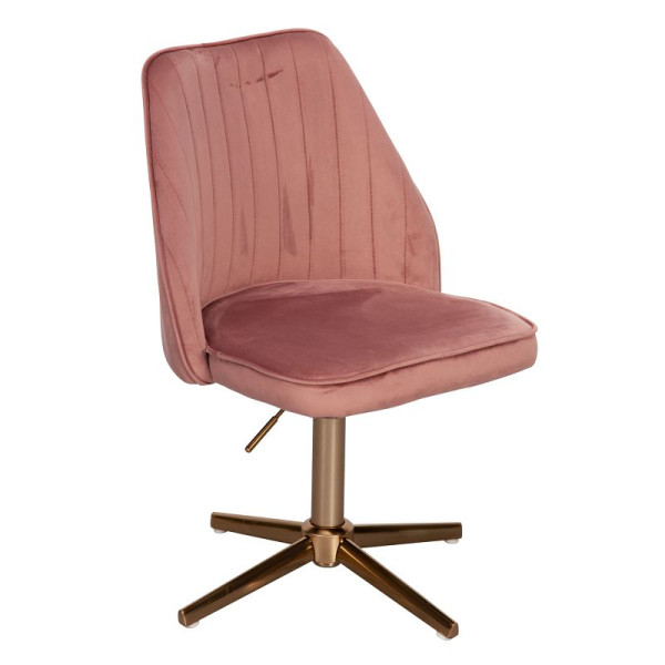 Wohnling Design Chaise Pivotante Velours Rose Rotatif sans Roues, WL6.303