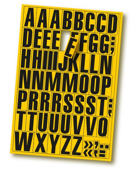 Lettres magnétiques Eichner, noir sur jaune, 9218-03030