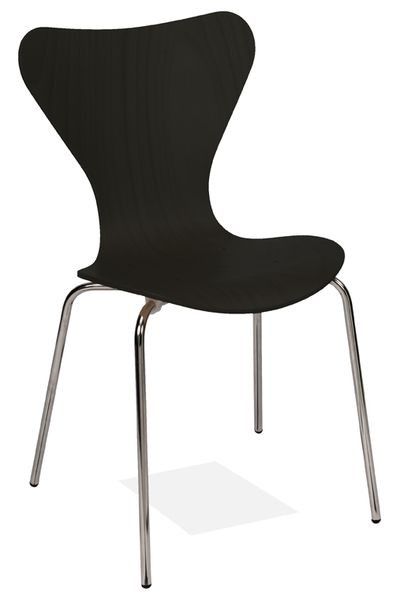 Kaiser-Sitzmöbel Chaise empilable élégante KS16-N4gb, couleur: malt 9005, UE: 6 pièces, KS16-N4gb (malt)