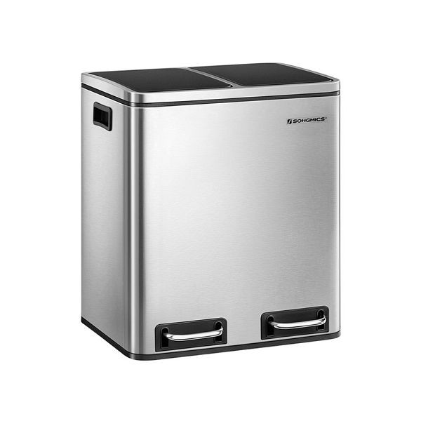 SONGMICS poubelle métallique 30 L inox, LTB30H