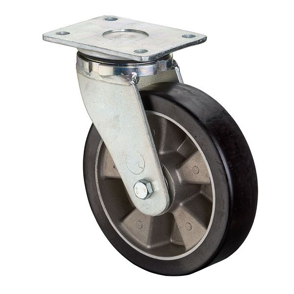 Roulettes BS Roulette robuste, largeur 40 mm, Ø100 mm, jusqu'à 150 kg, bande de roulement polyuréthane coulé 78 Shore A, corps de roue aluminium, roulements à billes, RR100.B91.100