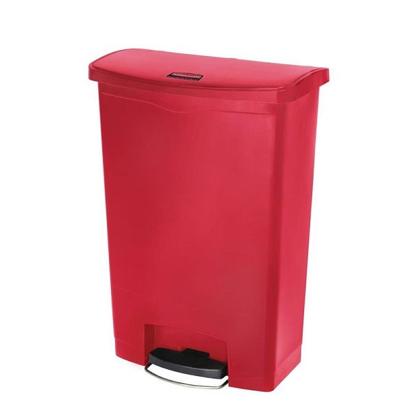 Poubelle à pédale Rubbermaid Slim Jim Front Step rouge 90L, GL038