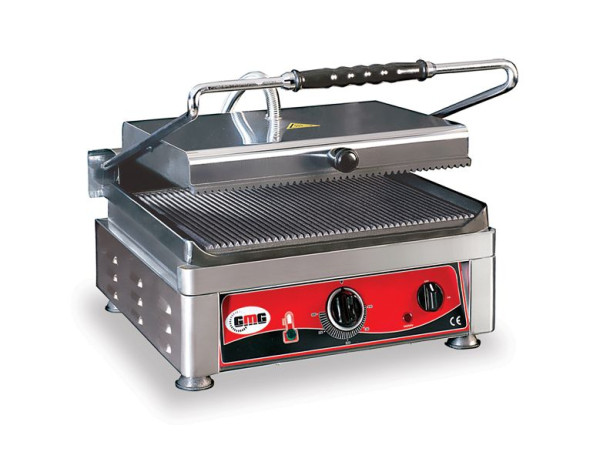 Gril de contact GMG - rainuré en haut / rainuré en bas, surface de cuisson : 45 x 27 cm, contrôle uniforme de la température pour la chaleur de voûte et de sole, KG2745E
