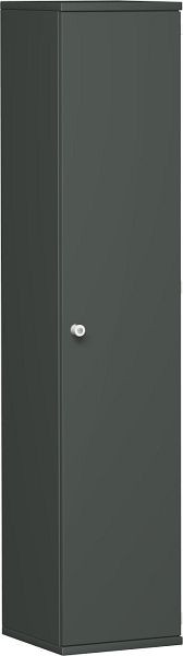 geramöbel armoire à portes battantes 4 étagères décoratives, verrouillable, serrure à gauche, 400x425x1920, graphite/graphite, N-10DL504-GG