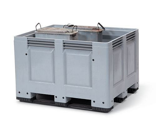 Conteneur de collecte DENIOS PB 10 pour piles usagées, volume de 670 litres, gris, 117-888