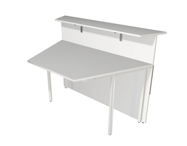 Comptoir Kerkmann Atlantis, incliné sur deux côtés, L 1350 x P 920 x H 1080 mm, blanc, 22329082