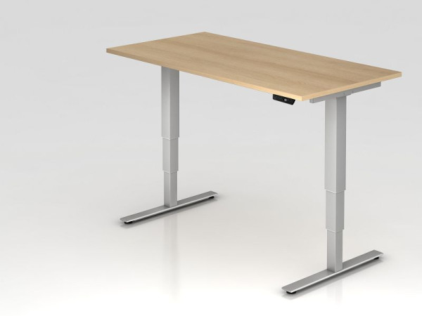 Bureau assis-debout Hammerbacher électrique 160x80cm chêne, hauteur de travail 63,5 -128,5 cm, VXDSM16/E/S