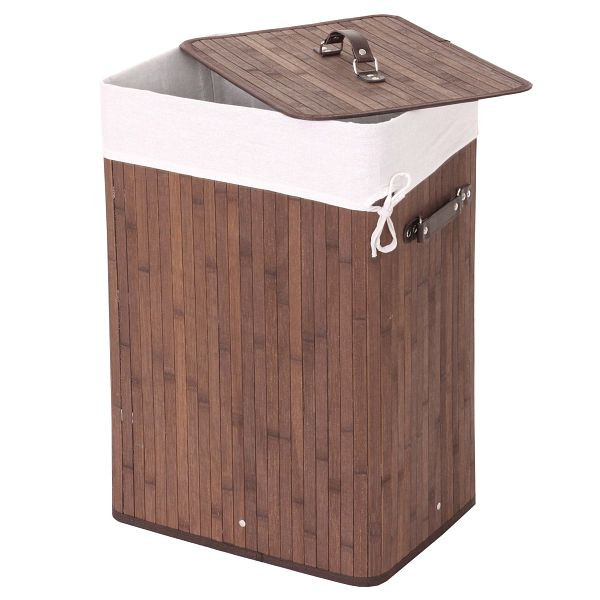 Panier à linge Mendler HWC-C21, Panier à linge Panier à linge Panier à linge Panier à linge Panier à linge, bambou 61x43x32cm 70l, marron, 61147