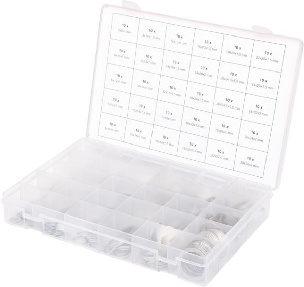 Gamme KS Tools de bagues d'étanchéité en aluminium, M5-28, 300 pièces, 970.0160