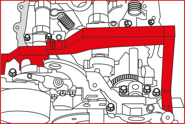 Jeu d'outils de calage moteur KS Tools pour BMW / Mini / PSA, 7 pièces 1, 4+1, 6 moteurs, 400.0850