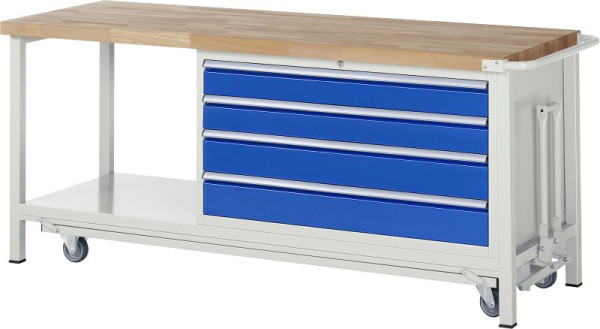 Etabli RAU avec châssis abaissable série 8000, 4x tiroirs XXL, 2000x880x700 mm, 05-8362A6-207B4F.11