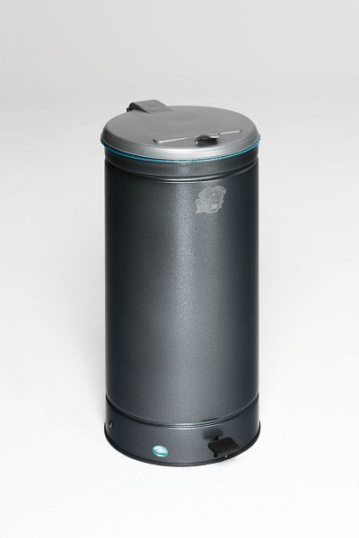 VAR poubelle grand volume (GVA), 66 l, avec pédale, argent antique, structuré, 2114