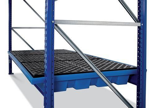 Plateau d'étagère DENIOS KRW 27,11, en polyéthylène (PE), grille en PE, pour étagères d'une largeur de casier de 2700 mm, 179-588