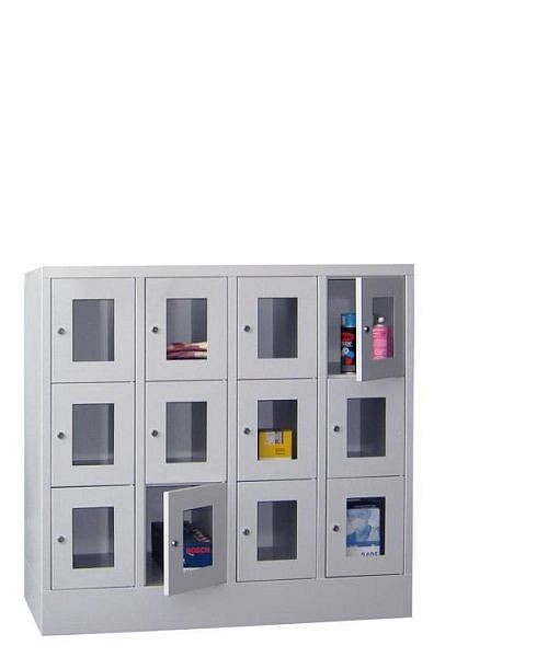 Armoires de vestiaire PAVOY avec socle, largeur du compartiment 300 mm, avec portes vitrées, 21213-433-091