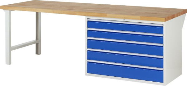 Etabli RAU série 7000 - modèle 7713, L2500 x P900 x H890 mm, base système L2500 x P850 x H850 mm, 03-7713A1-259B4M.11
