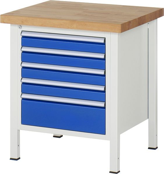 Etabli RAU série 8000 - modèle 8168, L750 x P700 x H840-1040 mm, base système L670 x P650 x H800-1000 mm, 03-8168A2-077B4H.11