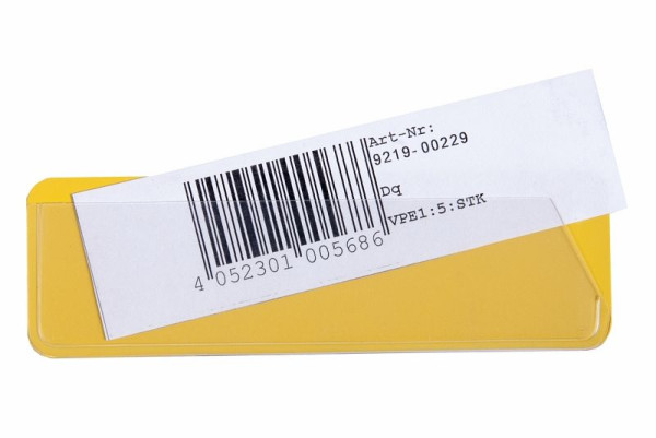 Porte-étiquettes Eichner, taille : 40 x 120 mm, magnétique, jaune, UE : 50 pièces, 9218-04042