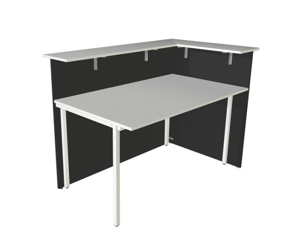Kerkmann comptoir d'angle Atlantis 2, ouvert d'un côté, L 1470 x P 920 x H 1080 mm, blanc/anthracite, 22329113