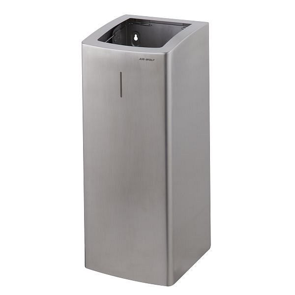 Poubelle Air Wolf d'un volume de 50 litres, série Alpha, H x L x P : 661 x 265 x 280 mm, acier inoxydable brossé, 60-135