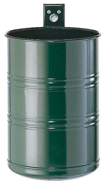 Conteneur à déchets Renner d'environ 20 L, non perforé, pour montage mural et sur poteau, galvanisé à chaud et revêtement par poudre, gris anthracite, 7003-01PB 7016