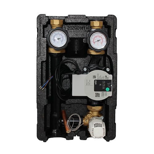 Groupe motopompe de circuit de chauffage Environ ProfiMix avec mélangeur à trois voies, tête thermostatique capillaire Herz 20-50°C et Wilo Para 25/6, EN002FT2050PARA