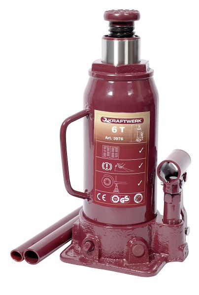 Cric bouteille hydraulique Kraftwerk, 12 tonnes maximum et une hauteur de levage maximale de 465 mm, 3977