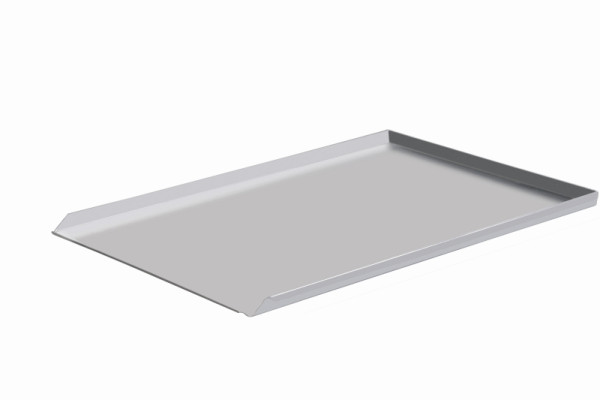 Plaque à pâtisserie Schneider aluminium 580 x 780 x 25 mm, 3 côtés 90°, 1 petit côté ouvert, sans trous, 381201