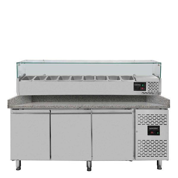 Table réfrigérante à pizza Vaiotec EASYLINE 800 / 3 portes "gris" avec accessoire de refroidissement GN1/3, 11260