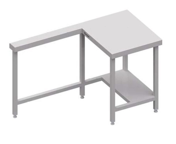 Station d'encaissement Stalgast avec plan de travail à droite 1400x735x880 mm couvercle en acier inoxydable, CF14119