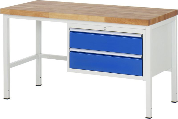 Etabli RAU série 8000 - modèle 8225, L1500 x P700 x H840-1040 mm, base système L1495 x P650 x H800-1000 mm, 03-8225A1-157B4H.11