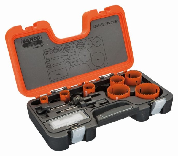 Jeu de scies cloches Bahco, 10 pièces, 3834-SET-73-22/68