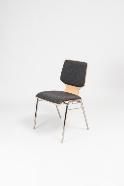 Chaise empilable Kaiser KS23-N1SRP2, forme : N1, structure : tube rond, rembourrage assise et dossier, UE : 6 pièces, KS23-N1SRP2