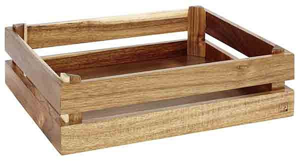 Caisse en bois APS -SUPERBOX-, 35 x 29 cm, hauteur : 10,5 cm, bois d'acacia, adaptée pour GN 1/2, 11621