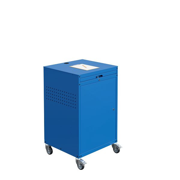 Armoire informatique SOFAME MODULINFO L695 x P 660 x H 1005 sur roulettes, bleu ciel RAL 5015, W040010026BIGC