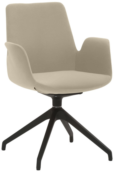Fauteuil Mayer Sitzmöbel , piètement étoile, plastique noir, rotatif à 360°, taupe, 2009_S3_30484
