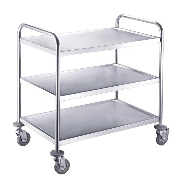 Vaiotec EASYLINE chariot de service acier inoxydable / 3 étagères, capacité de charge par étagère 40 kg, 86x54x94 cm, 10273
