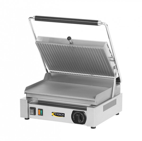 Grill Panini SOFINOR - rainuré en haut, lisse en bas, GV3L