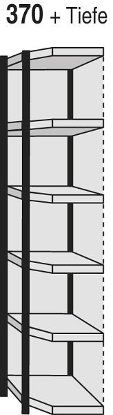 Kerkmann étagère d'angle Stora 100, P 600 x H 2250 mm, argent/gris clair, 51259214