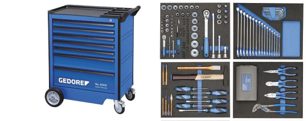 Chariot à outils GEDORE avec assortiment d'outils de 147 pièces, 2980282