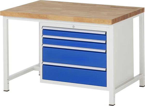 Etabli RAU série 8000 - modèle 8261, L1250 x P900 x H840-1040 mm, base système L1245 x P850 x H800-1000 mm, 03-8261A1-129B4H.11