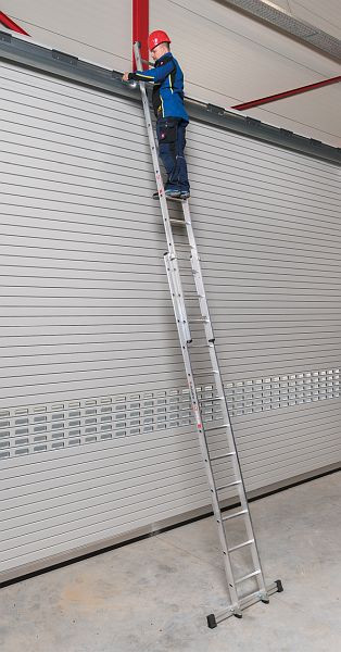 Echelle d'extension en aluminium Euroline, modèle 2 pièces, modèle 302, Hauteur d'échelle verticale: 8 m, Longueur insérée: 4,93 m, 3028817