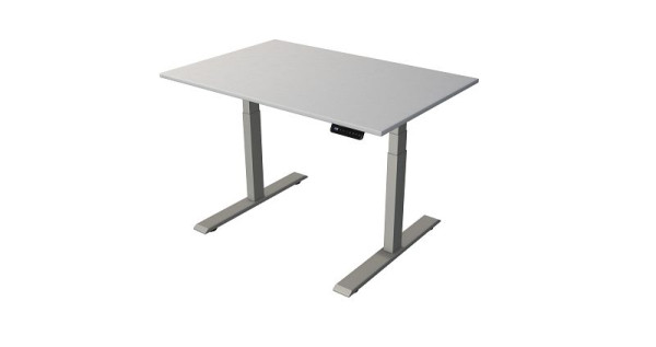 Kerkmann table debout/assise L 1200 x P 800 mm, argent, réglable en hauteur électriquement de 630 à 1270 mm, gris clair/argent, 10275911