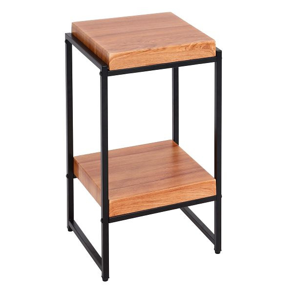 Mendler table à fleurs HWC-K71, étagère à fleurs table d'appoint étagère à plantes, métal MDF, couleur naturelle, 61cm, 96840