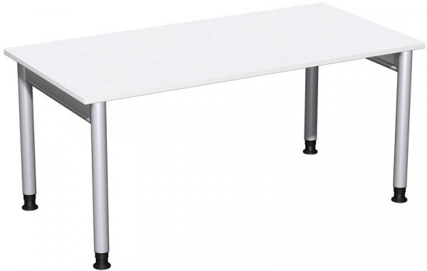 Bureau geramöbel réglable en hauteur, 1600x800x680-820, blanc/argent, N-657103-WS