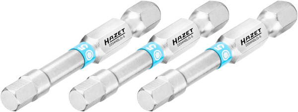 Embout Hazet, six pans plein 6,3 (1/4 pouce), profil à six pans creux, 5 mm, nombre d'outils : 3, version longue, ouverture de clé : 5 mm, 2204NSLG-5/3